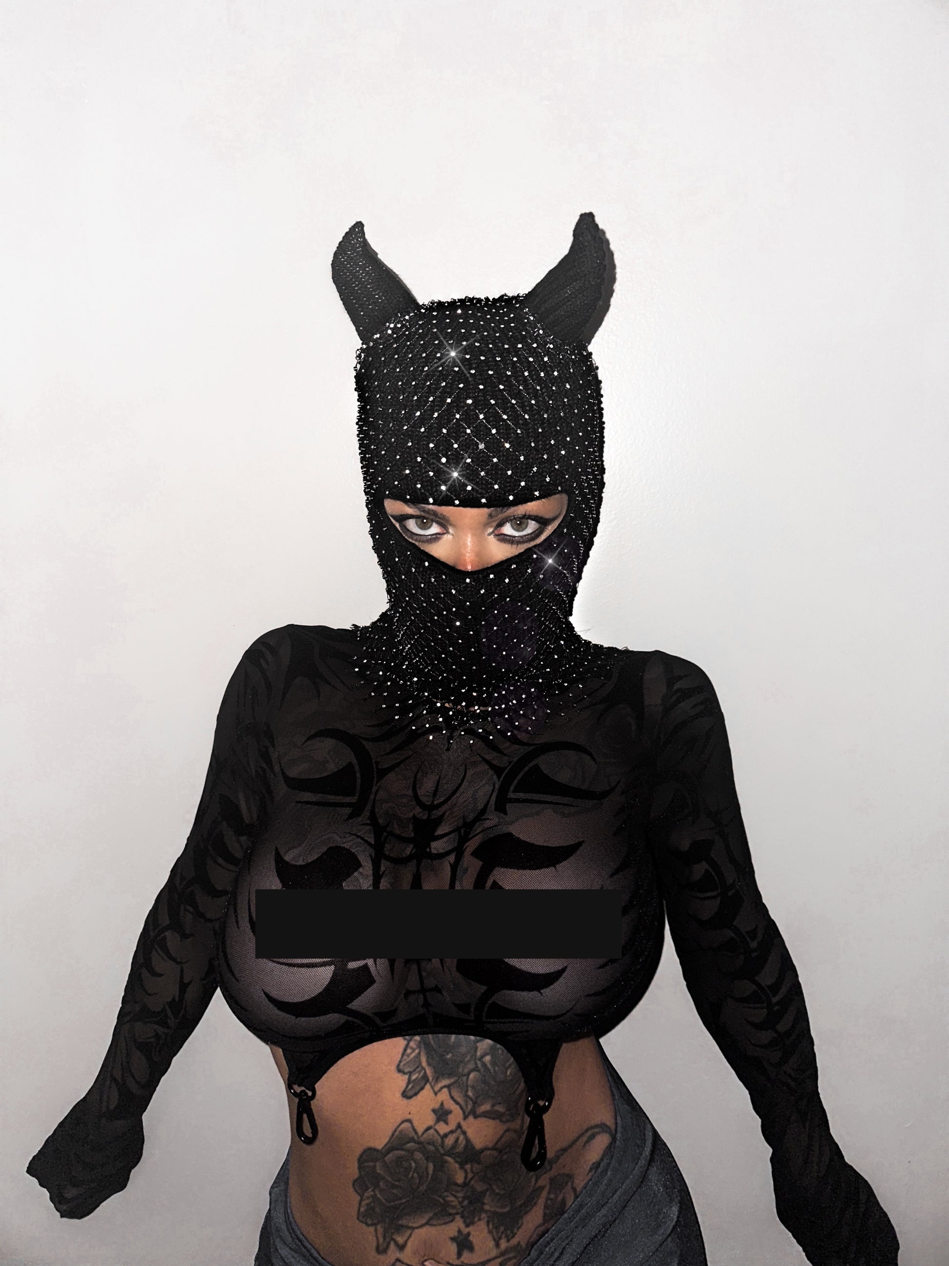 Devil Wears Diamonds” Ski Mask – SARA ROSE®️